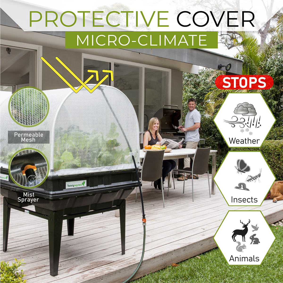Medium Raised Garden Bed with Garden Cover